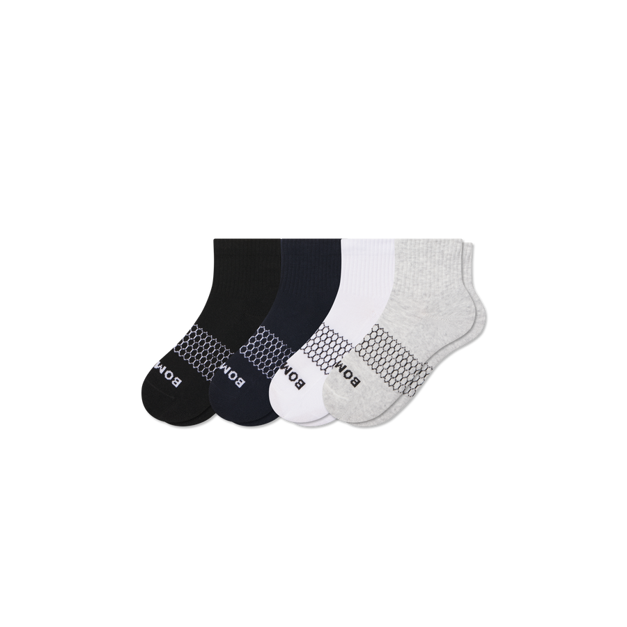 Youth Solids Quarter Sock 4-Pack - Run School Move