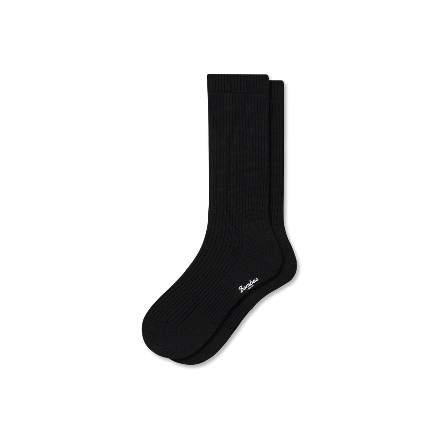 Women's Merino Cashmere Blend Fine Rib Calf Socks - Fresh Crew Rotation