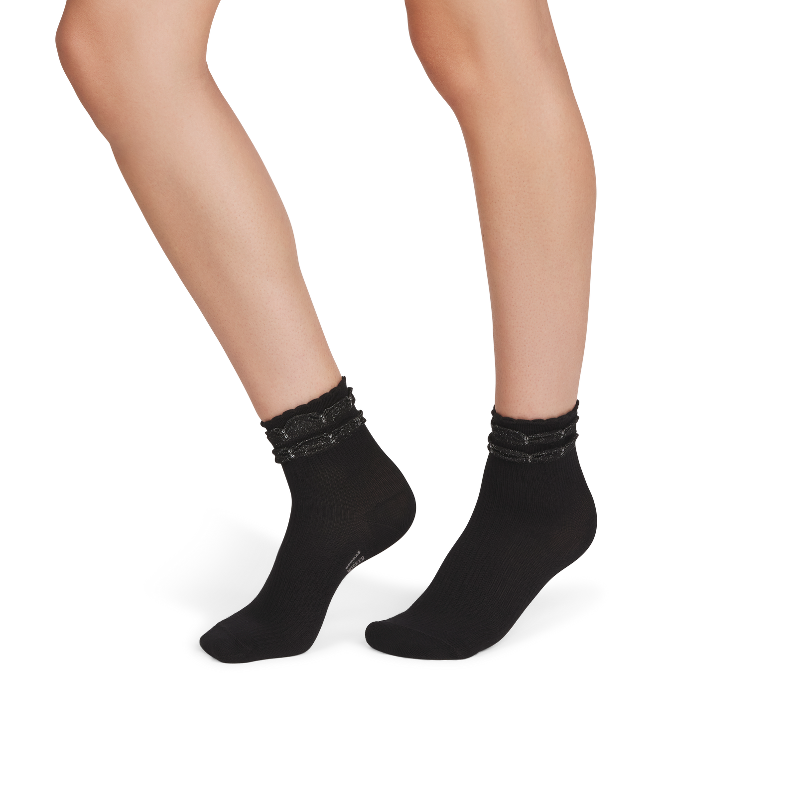 Wicked Ruffle Quarter Socks - black WO1 [10046]