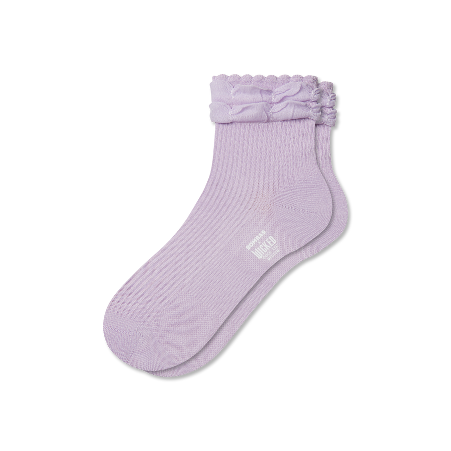 Wicked x Bombas Ruffle Quarter Socks - Smooth School Move