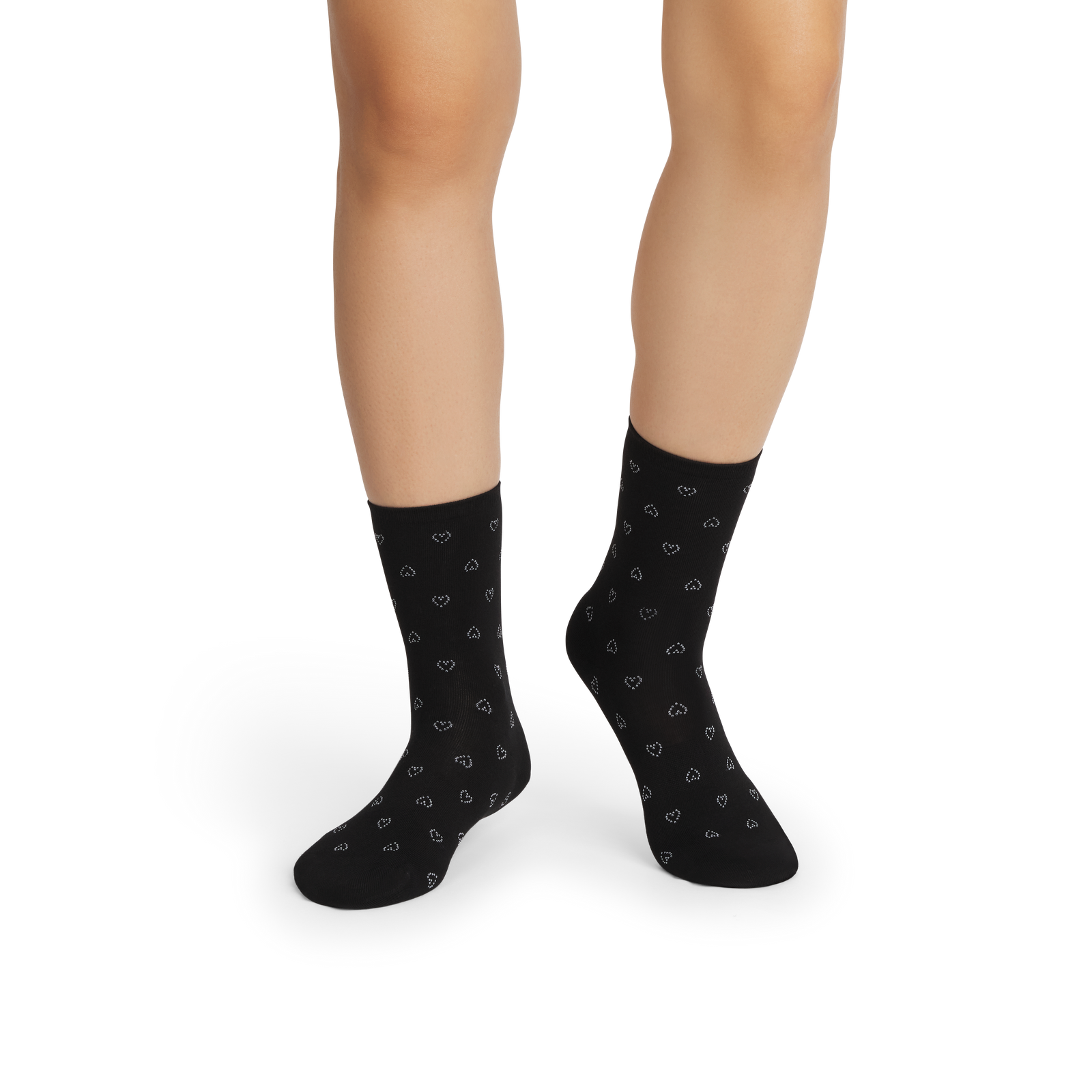 Lightweight Half Calf Socks - black heart WO1 [10083]