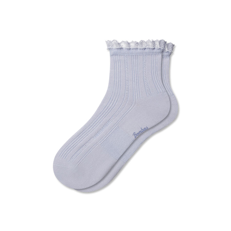 Women's Ruffle Lace Quarter Socks - Fresh Hike Comfort