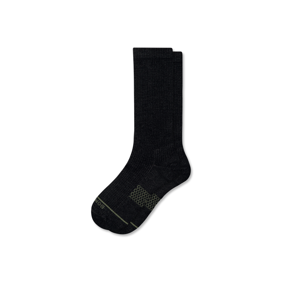 Men's Merino Wool Blend Modern Rib Calf Socks - Weekend Studio Wear