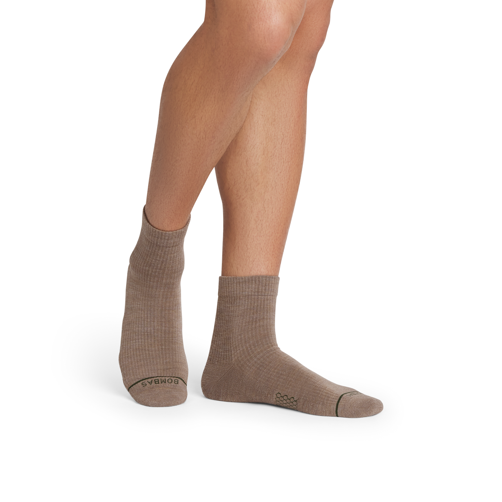 Merino Modern Rib Quarter Socks - warm taupe MO1 [10117]