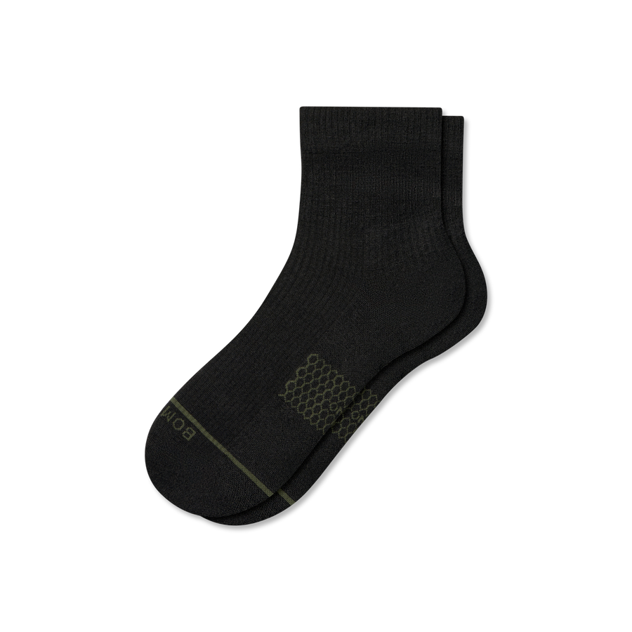 Women's Merino Wool Blend Modern Rib Quarter Socks - Cozy Lounge Wear