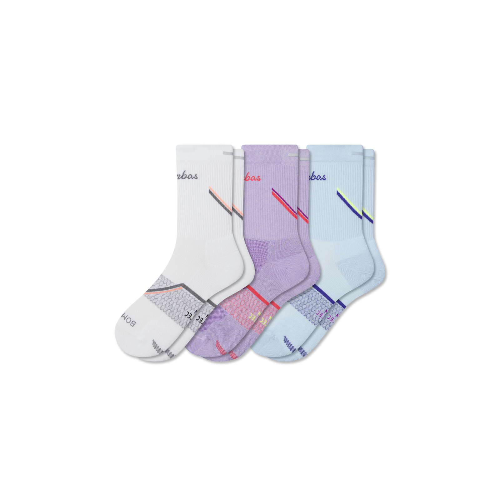 Women's Running Half Calf Sock 3-Pack - lavender blue mix L [10187]