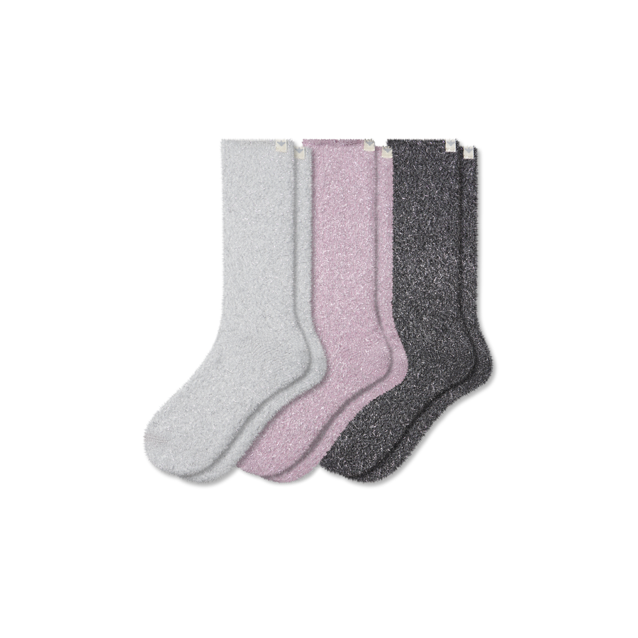 Women's Fuzzy Sock 3-Pack - Steady Comfort