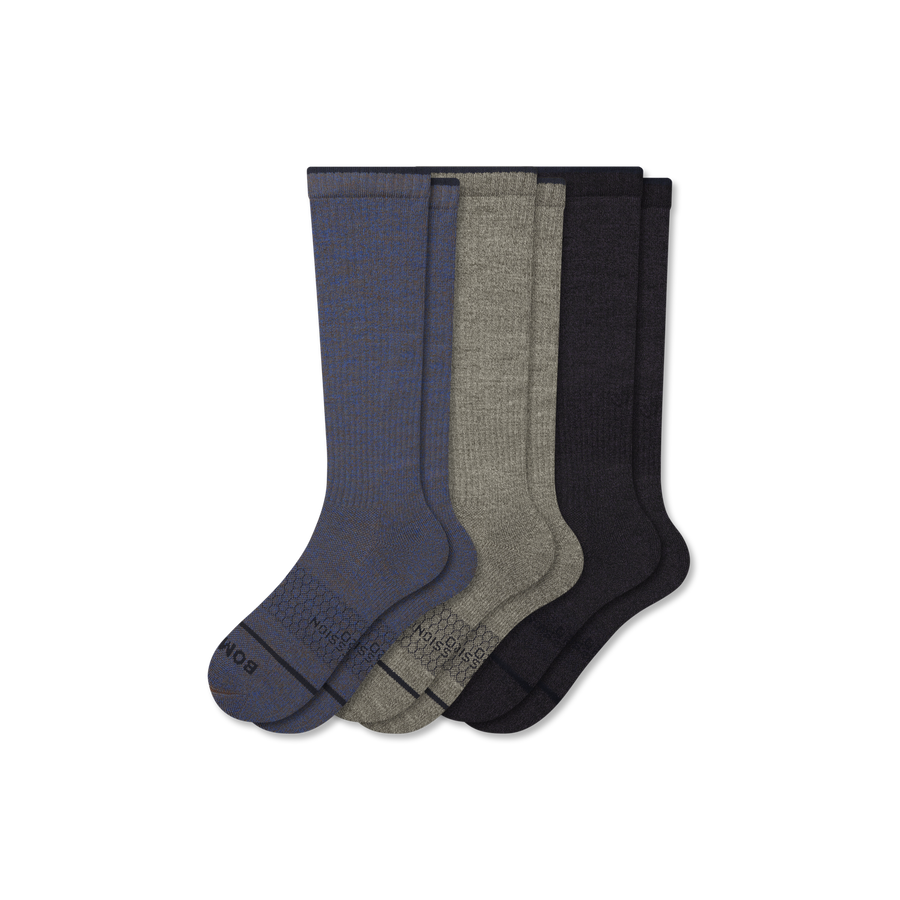 Women's Merino Wool Blend Everyday Compression Knee High Sock 3-Pack (15-20mmHg) - Trail Workout Flow