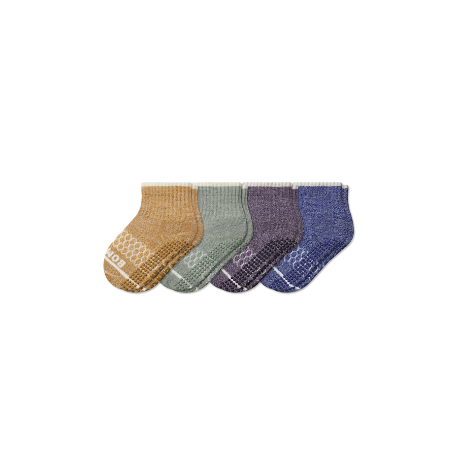 Toddler Merino Wool Blend Gripper Calf Sock 4-Pack - Run Weekend Move
