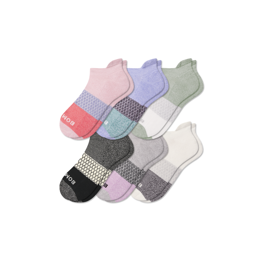 Women's Tri-Block Ankle Sock 6-Pack - Breathable Step