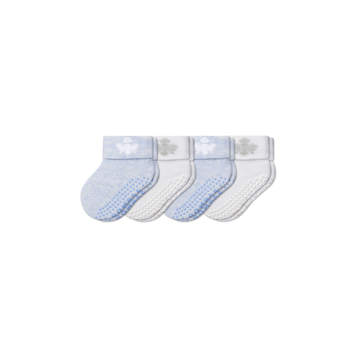 Baby Gripper Sock 4-Pack (6-12 Months) - blue mix L [10311]