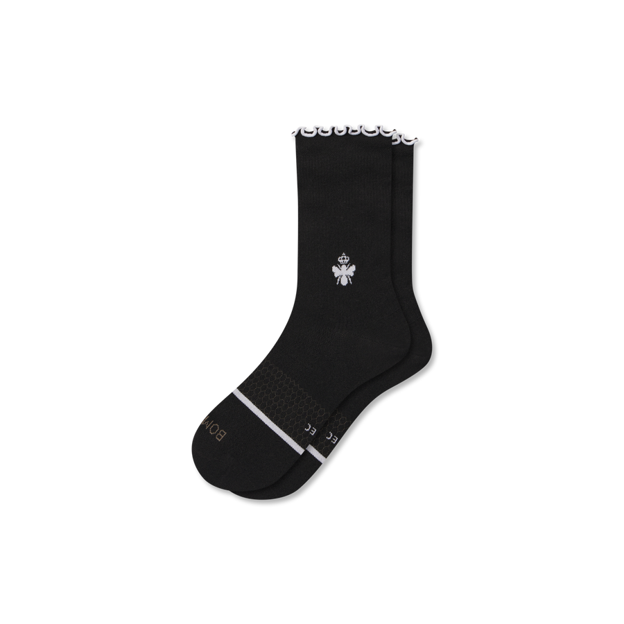 Women’s Ruffle Sport Half Calf Socks - Classic Lounge Pair