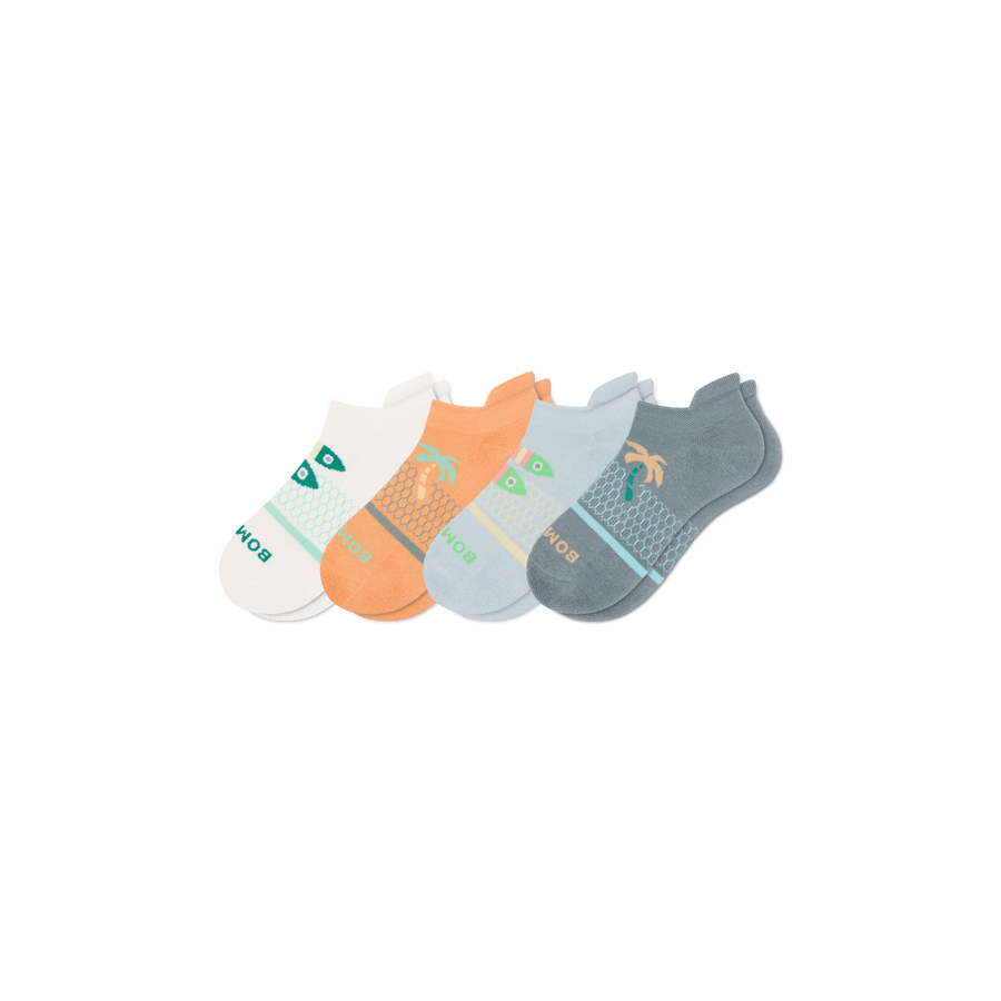 Youth Seaside Ankle Sock 4-Pack - Active Travel Cushion