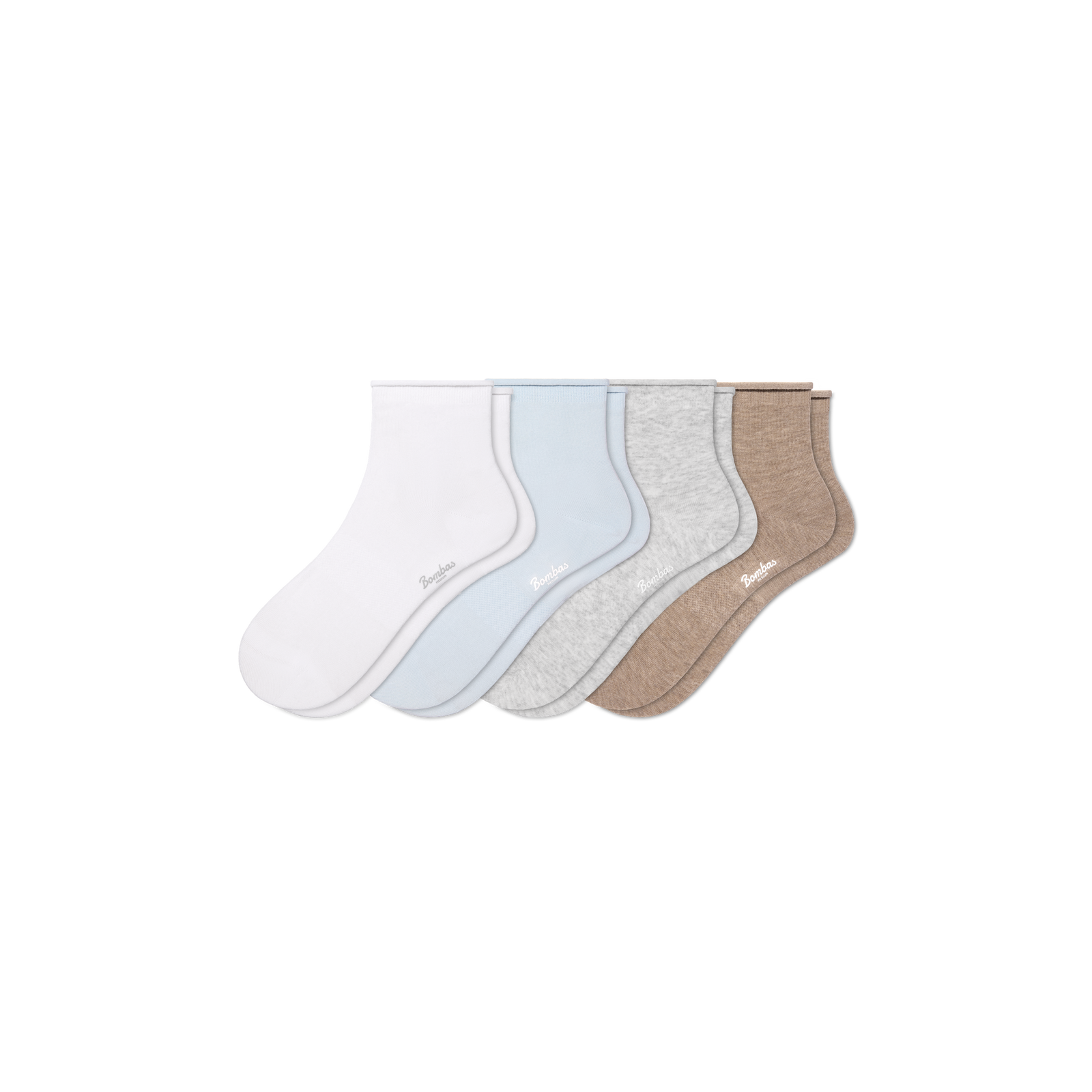 Lightweight Roll Top Quarter Socks - cloud mist mix L [11206]