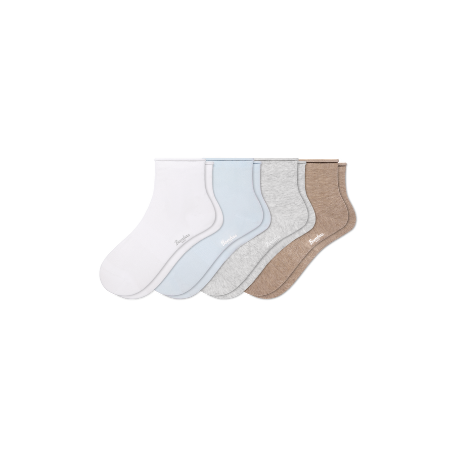 Women’s Roll Top Quarter Sock 4-Pack - Modern Lounge Wear