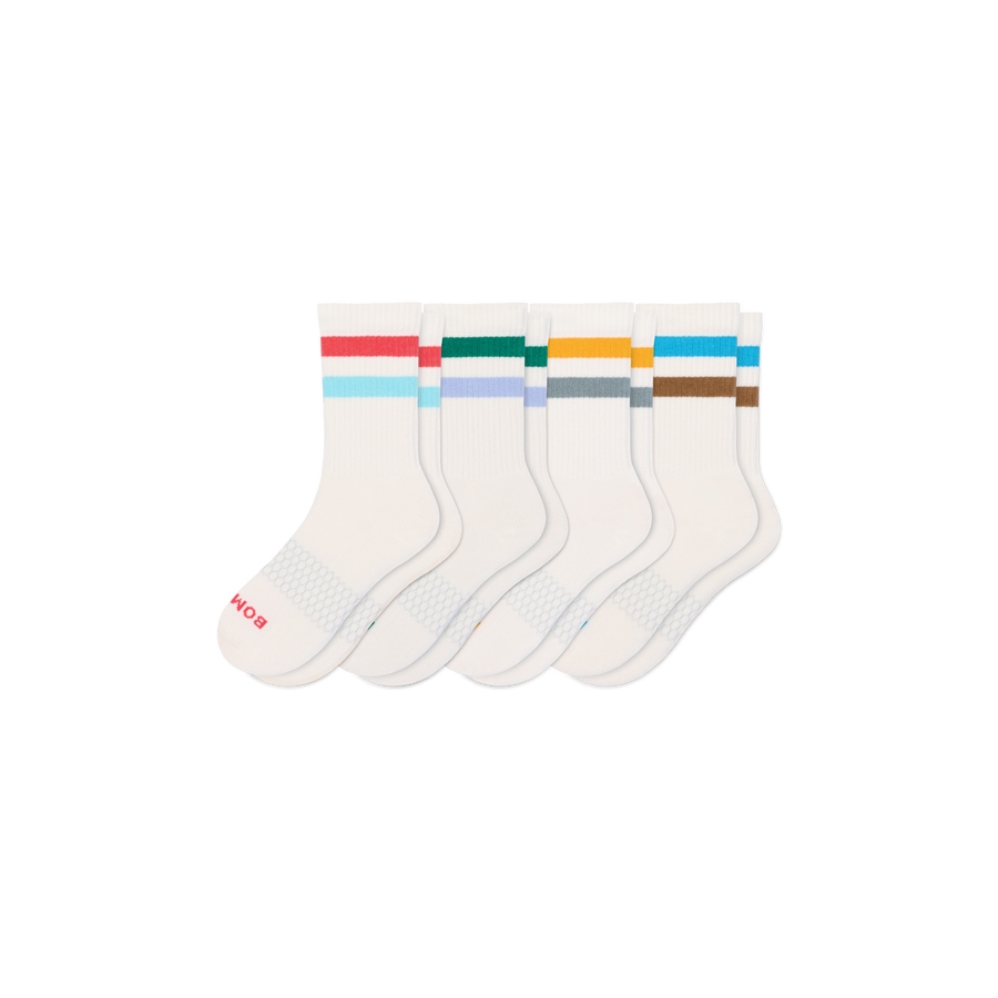 Youth Vintage Stripes Calf Sock 4-Pack - Steady Lounge Comfort