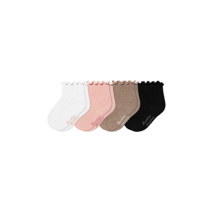 Baby Ruffle Rib Calf Sock 4-Pack (6-12 Months) - Light Run Cushion