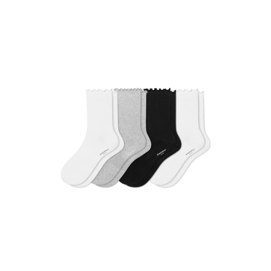 Women's Ruffle Rib Half Calf Sock 4-Pack - Outdoor Trail Move