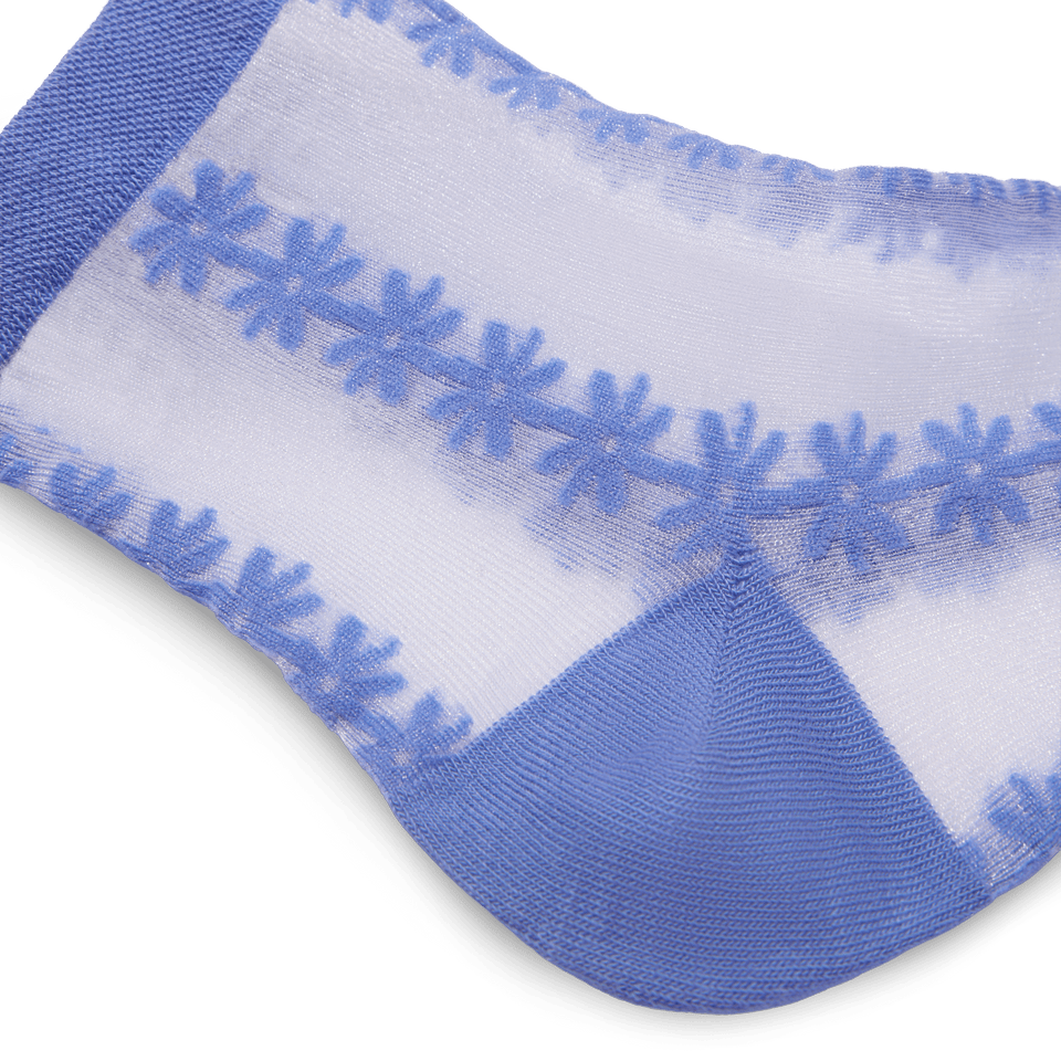 Sheer Quarter Socks - Hydrangea Detail [11329]