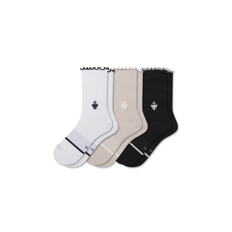 Women’s Ruffle Sport Half Calf Sock 3-Pack - Everyday Hike Pair