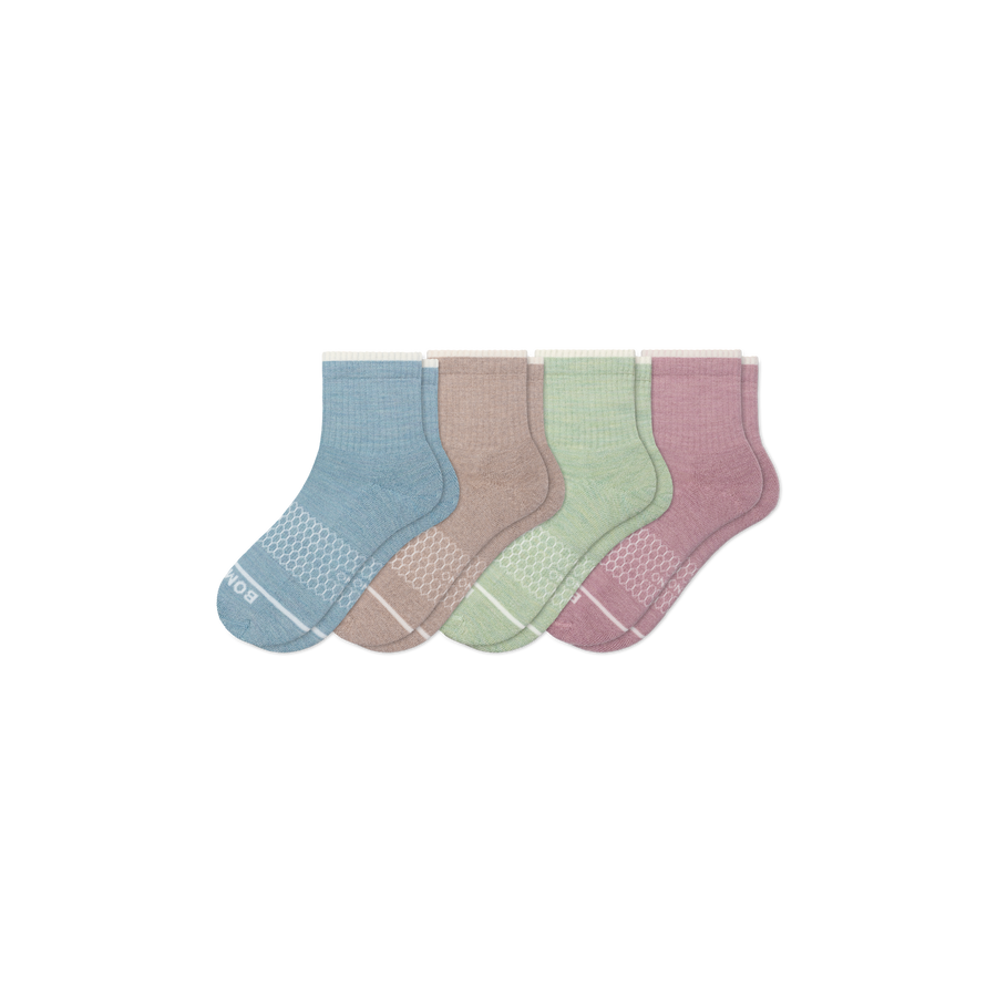 Women's Merino Wool Blend Quarter Sock 4-Pack - Classic Office Pair
