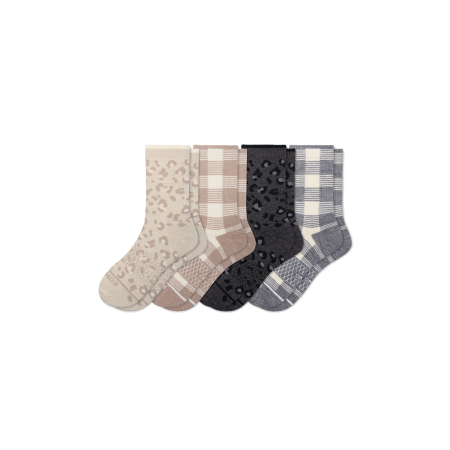 Women's Merino Wool Blend Half Calf Sock 4-Pack - Run Everyday Step