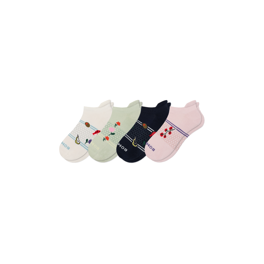 Women's Dinner Party Ankle Sock 4-Pack - Weekend Low Cut Pair