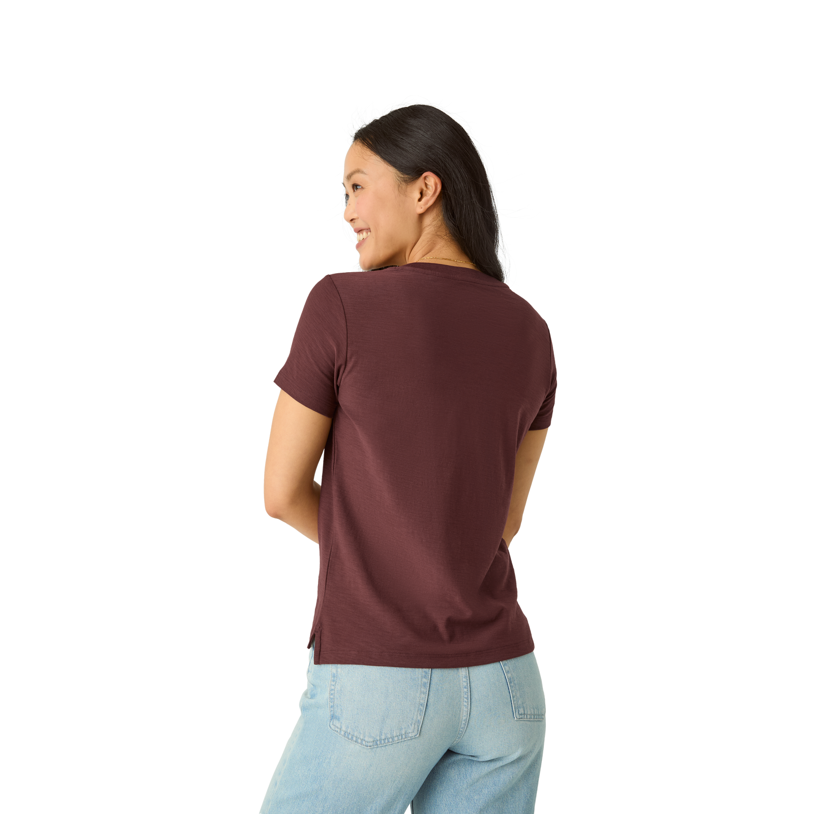 Air Slub Crew Neck T-Shirt - Dark Cocoa WO3 [5583]