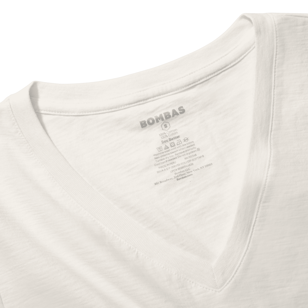 Women's Air Slub V-Neck T-Shirt Soft White Detail