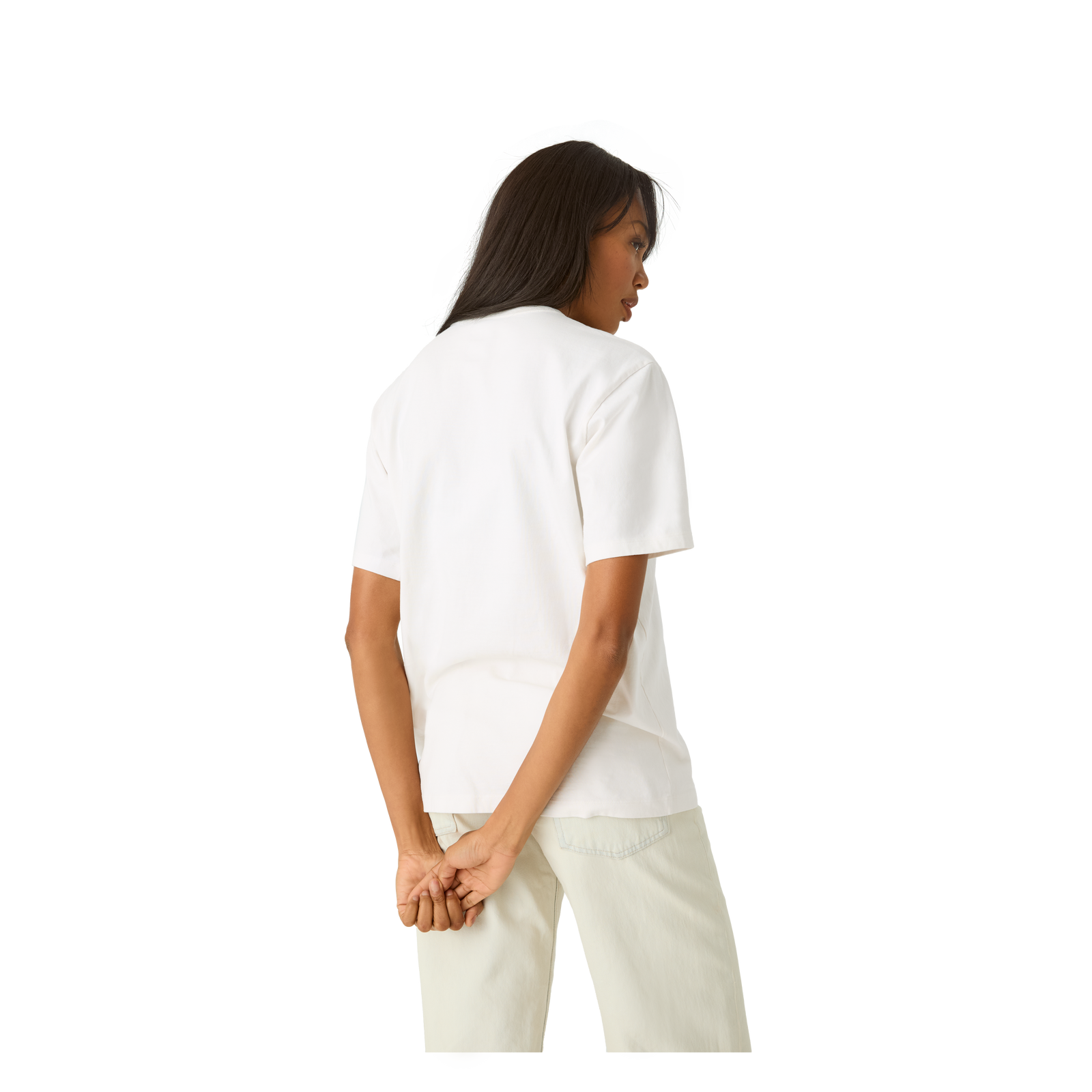 Premium Weight Pocket Crew Neck T-Shirt - Soft White WO3 [7248]