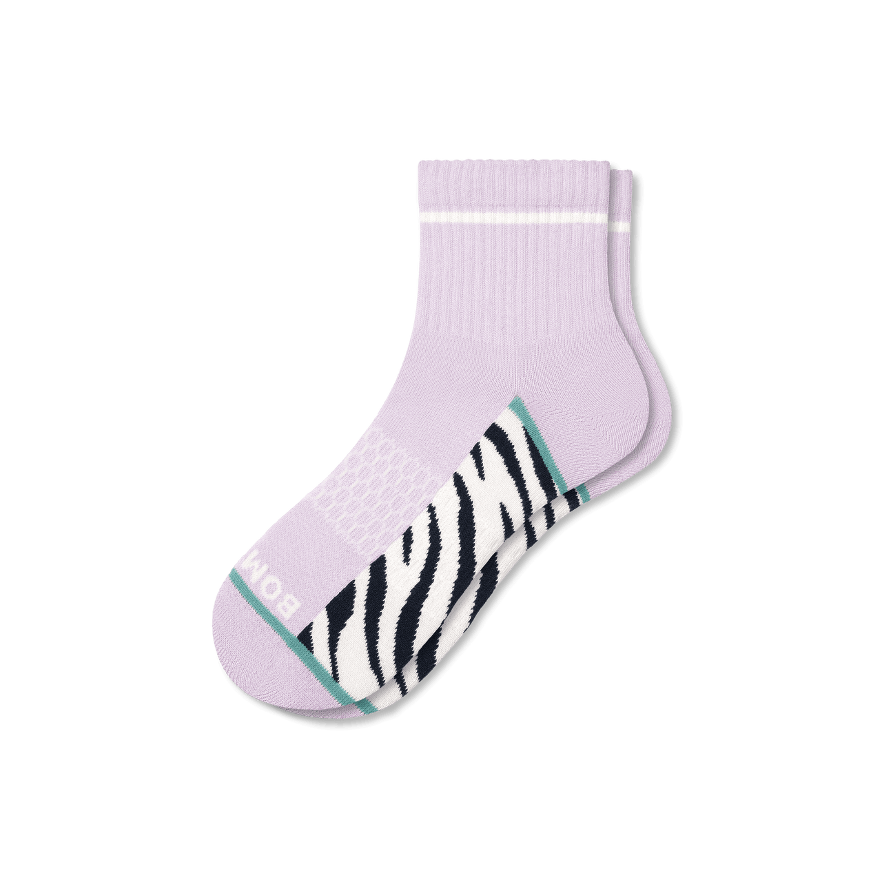 Women’s Wild Wear Quarter Socks - Purple Smoke Zebra L [7814]