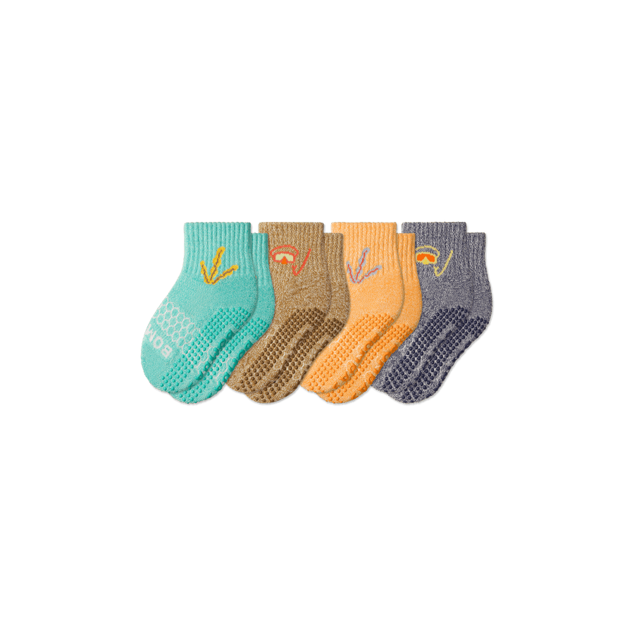 Toddler Aquatic Gripper Calf Sock 4-Pack - Classic Lounge Rotation