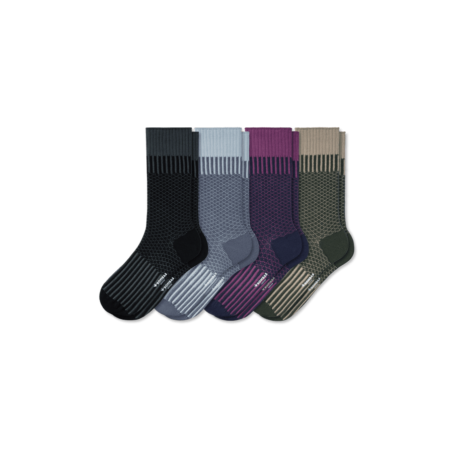 Men’s Jacquard Dress Sock 4-Pack - Soft Hike Wear