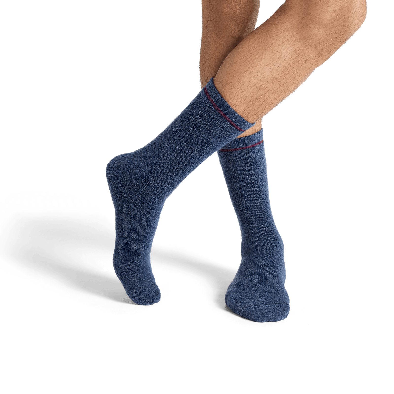 Merino Wool Blend Reverse Terry Calf Socks - Navy Ocean MO2 [8085]