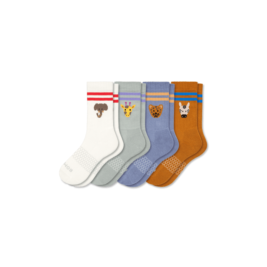 Youth Safari Stripe Calf Sock 4-Pack - Weekend School Wear