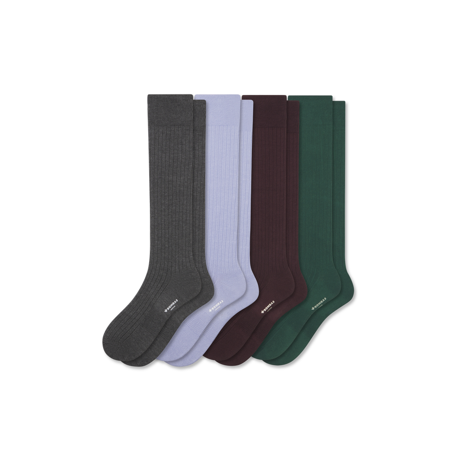 Men's Ribbed Dress Over the Calf Sock 4-Pack - Studio Home Comfort