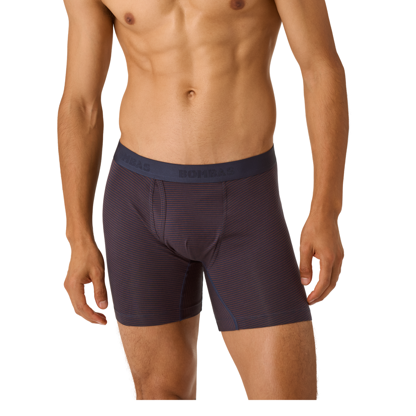Men's Cotton Modal Blend Boxer Brief - all spice / navy MO1 [8470]