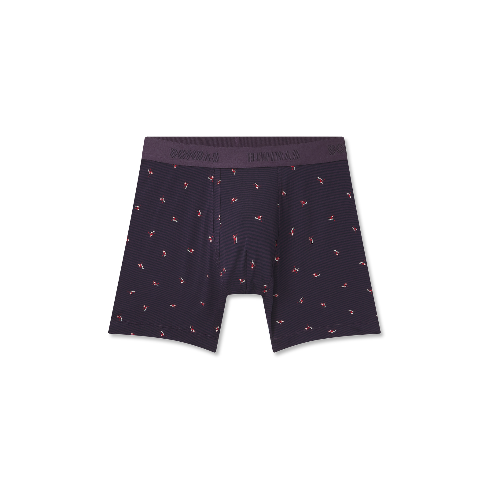 Men's Cotton Modal Blend Boxer Brief - Night Bloom Stripe Alpine Skier L [8470]