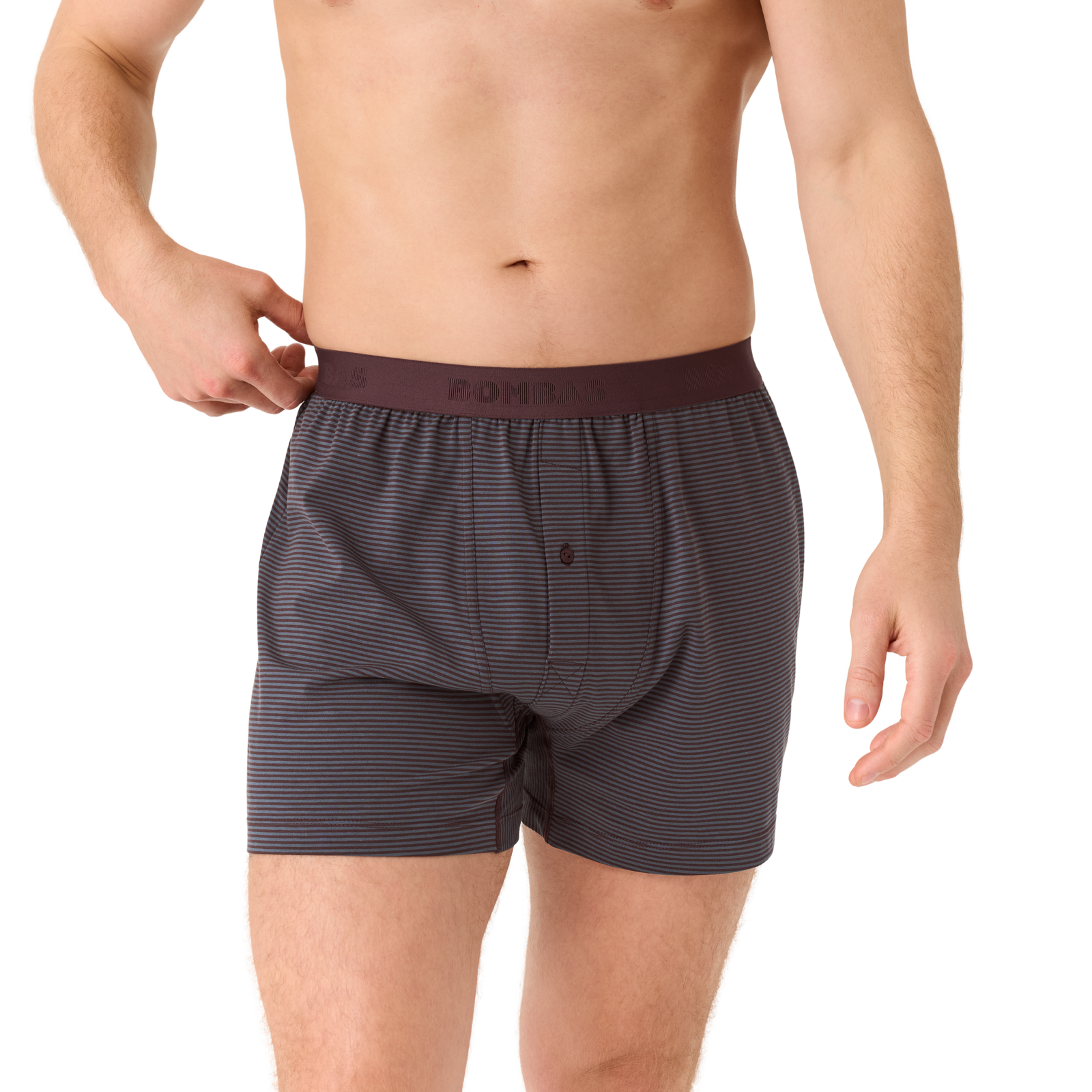 Men's Cotton Modal Blend Boxer - All Spice / Pebble Micro Stripe MO1 [8473]