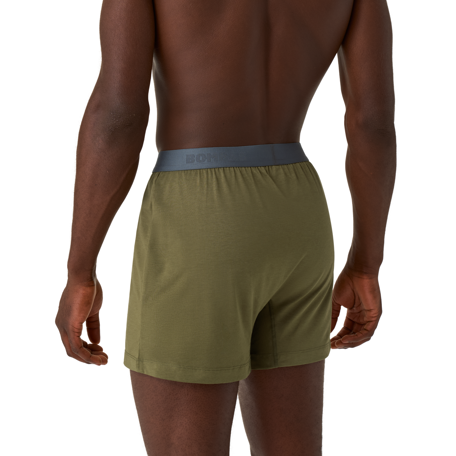 Men's Cotton Modal Blend Boxer - OLIVE MOSS / PEBBLE WAISTBAND MO2 [8473]
