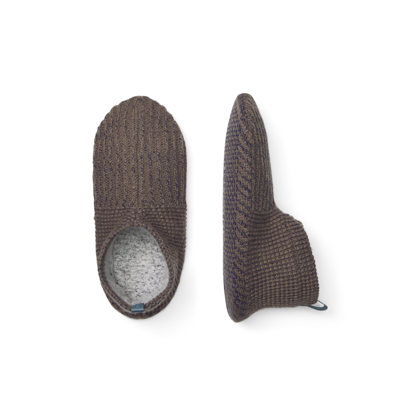 Adult Marl Tuck Stitch Gripper Slipper OAKMOSS-NAVY-detail-4-transparent