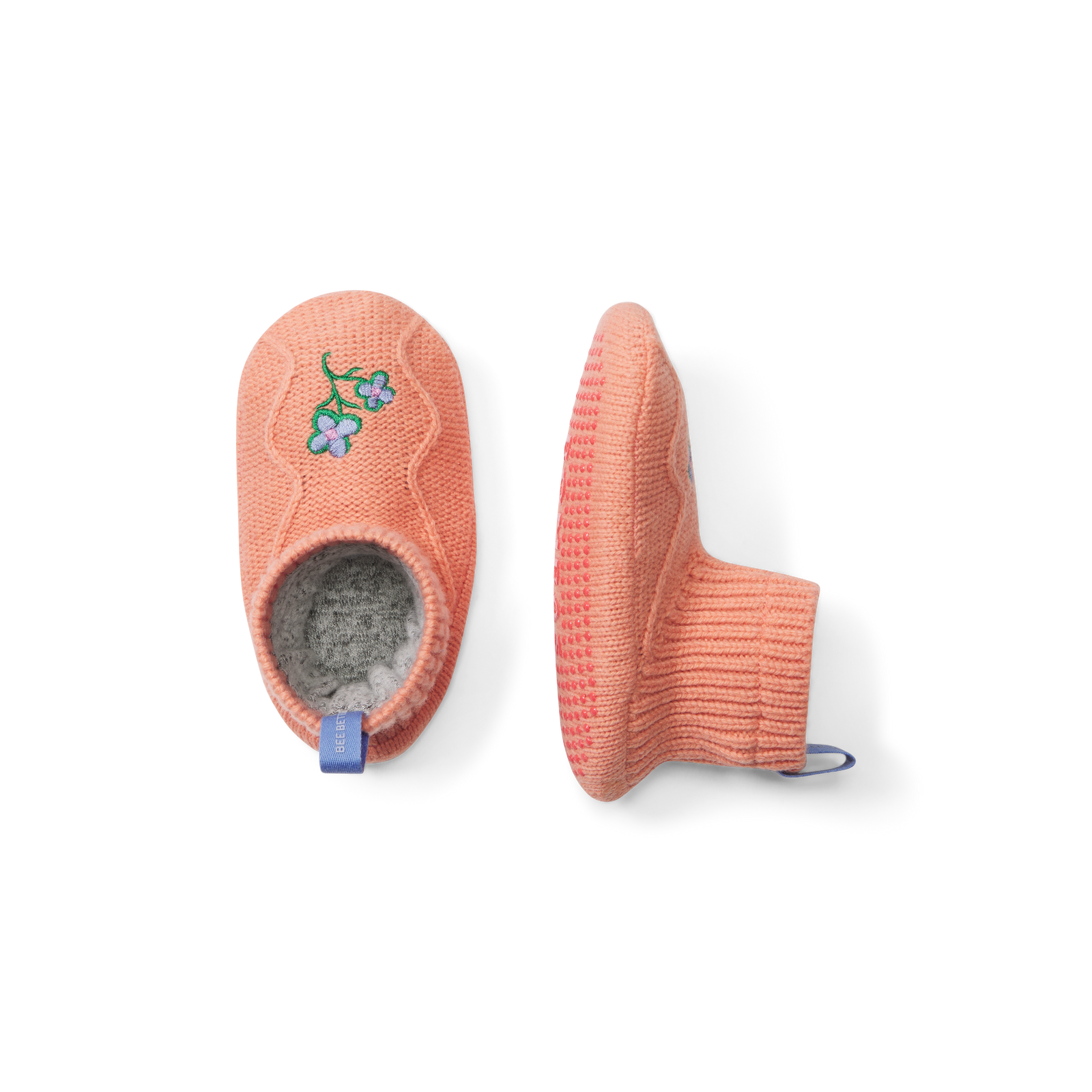 Youth Cable Embroidered Gripper Slipper GUAVA-FLOWER-detail-4-transparent
