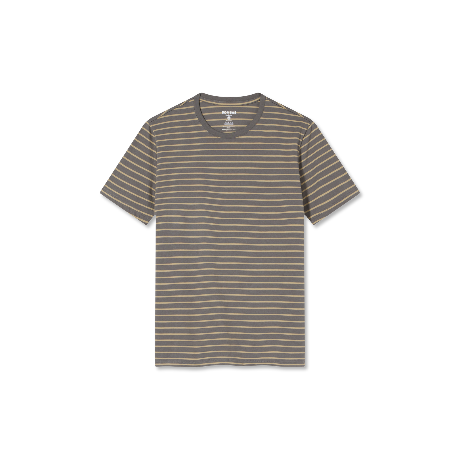 Men's Classic Fit Pima Cotton Crew Neck T-Shirt - Boulder Stripe L [8525]