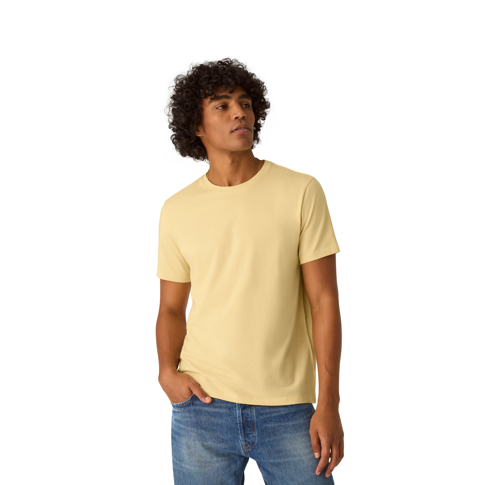 Pima Cotton Crew Neck T-Shirt - meringue MO1 [8525]