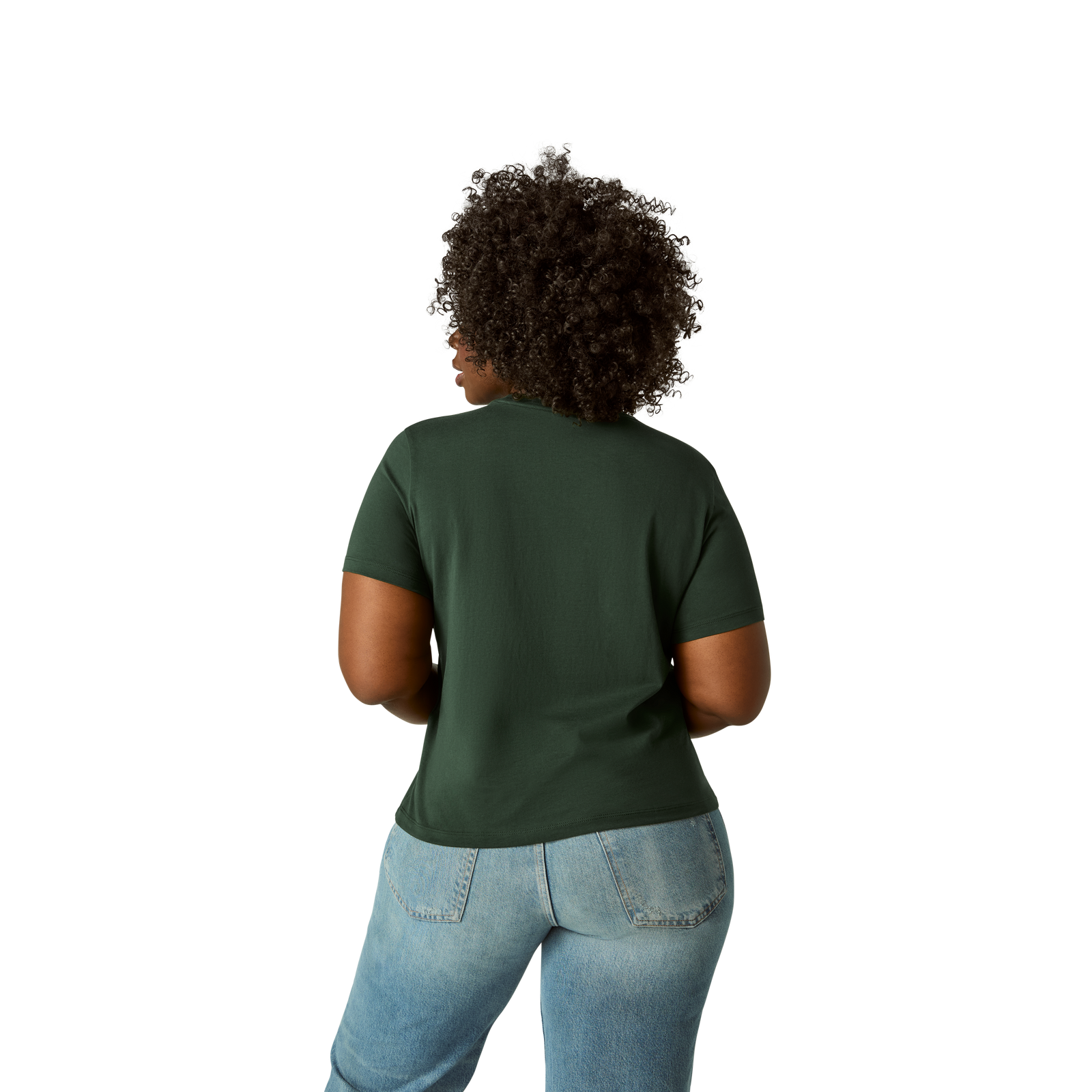 Women's Classic Fit Pima Cotton Crew Neck T-Shirt - Dark Elm WO2 [8530]