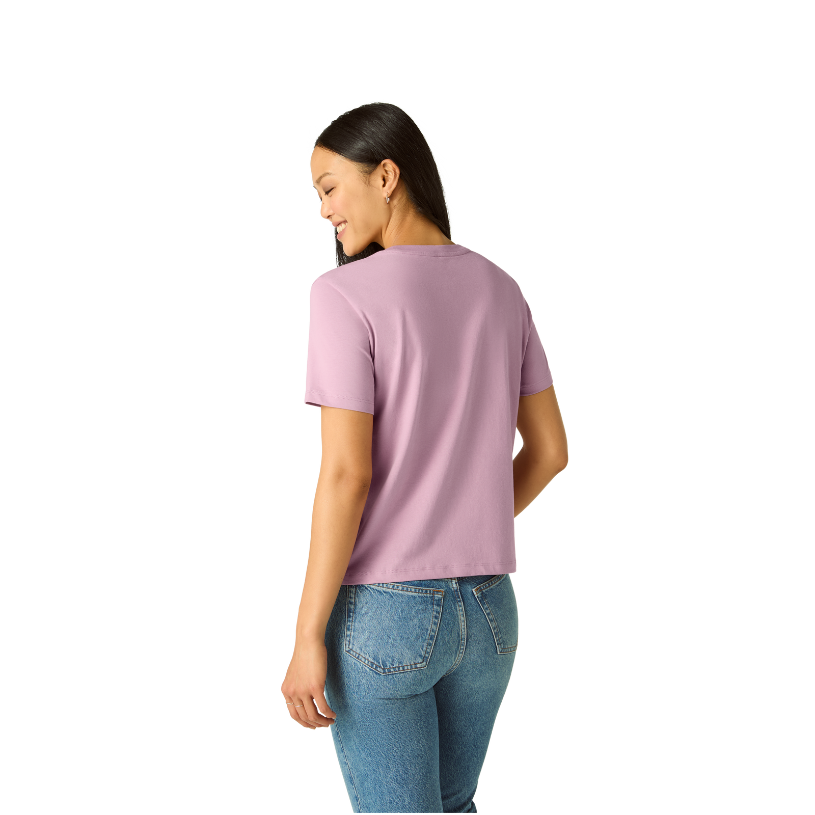 Women's Classic Fit Pima Cotton Crew Neck T-Shirt - Mauve WO2 [8530]