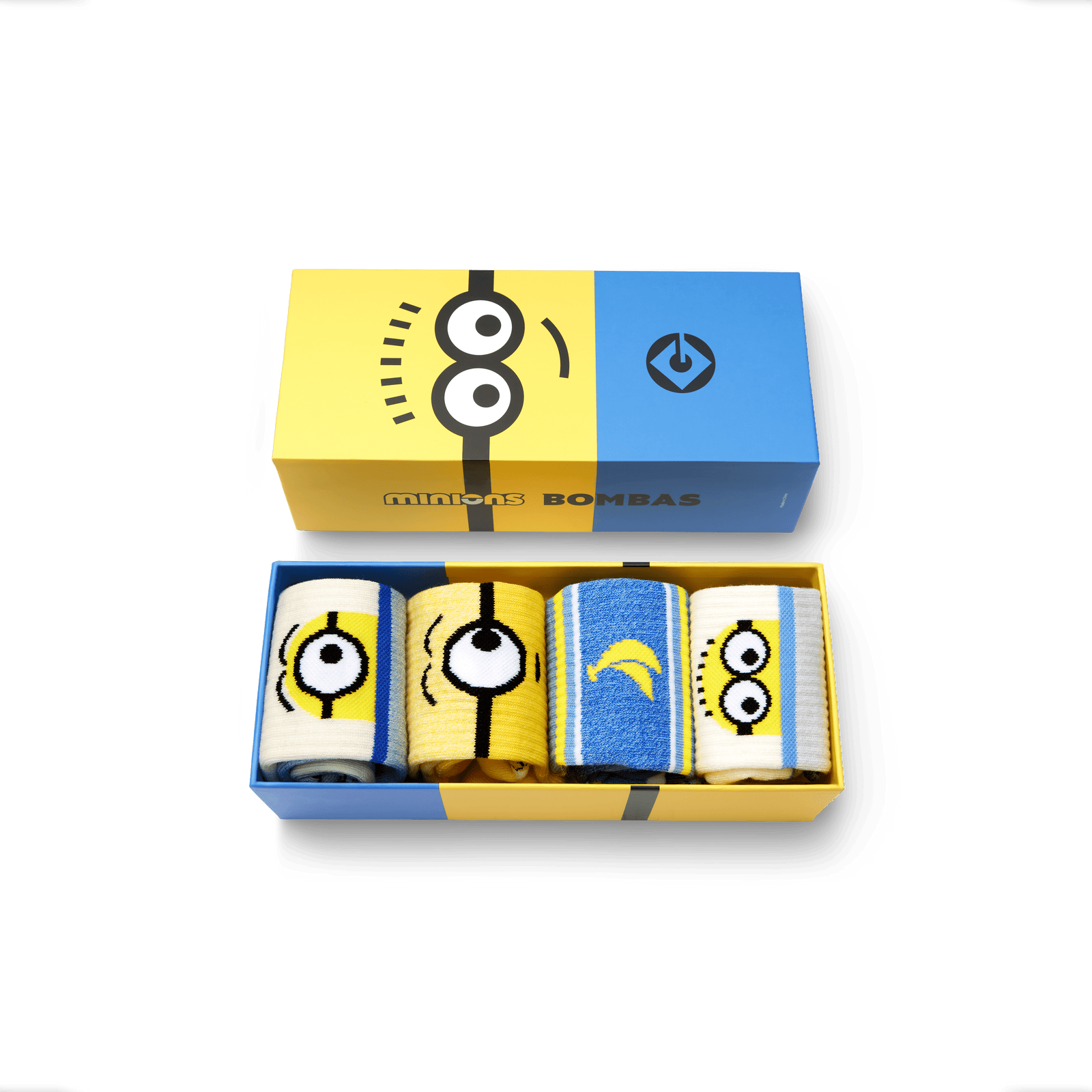 Youth Minions X Bombas Calf Sock 4-Pack Gift Box - Minion Mix L (Socks in Box) [8685]