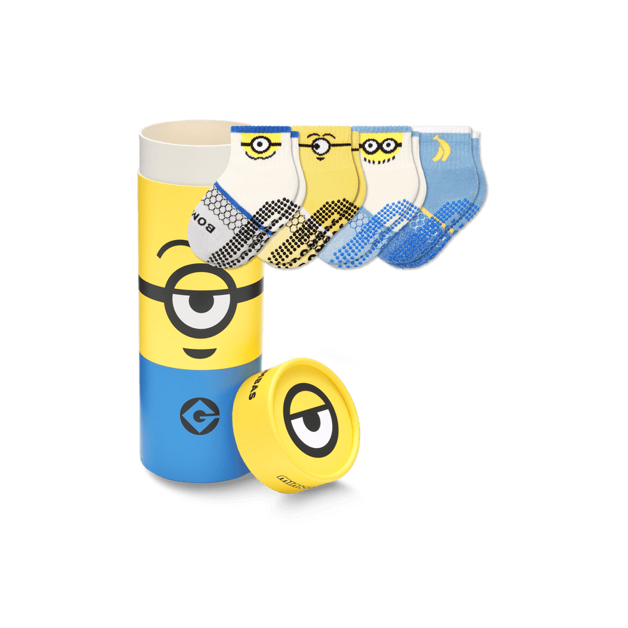 Toddler Minions Gripper Calf Sock 4-Pack Gift Box - Family Ready