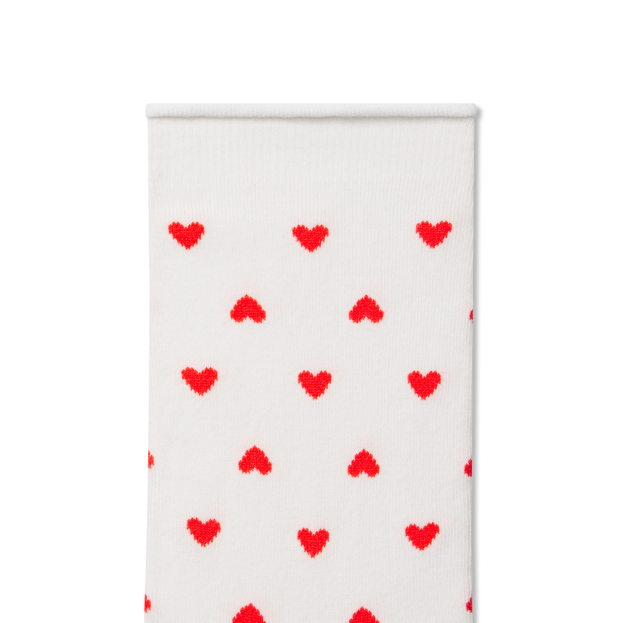 Women's Valentine’s Half Calf Socks - Soft White Detail [8597]