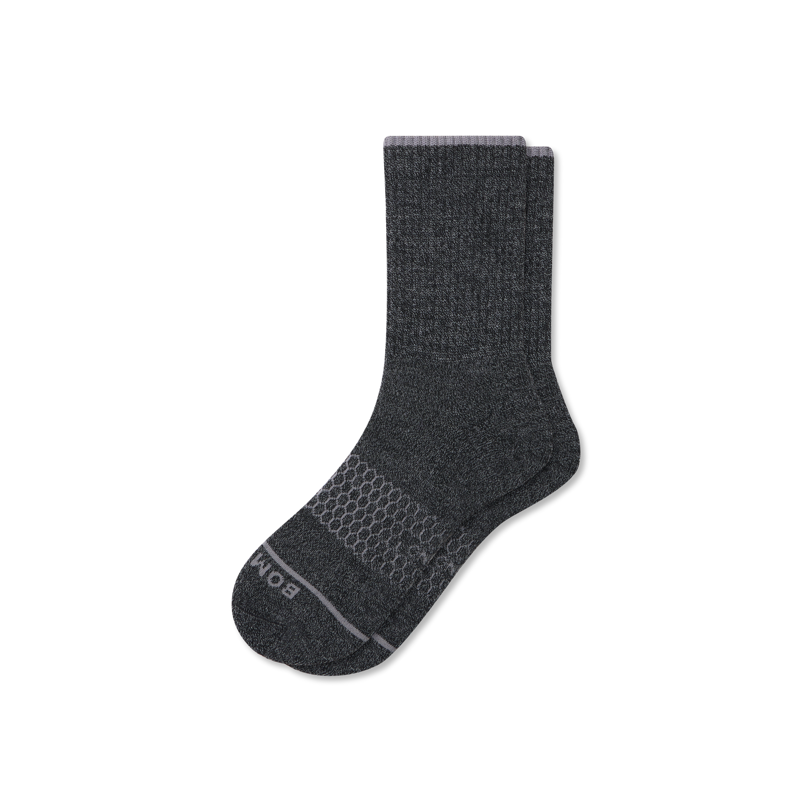 Merino Wool Blend Half Calf Socks - Charcoal L [8625]